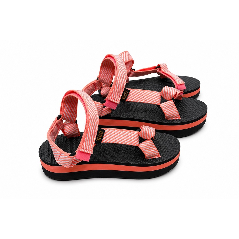 Teva Coral Stripe Platform Sandals Womens 9